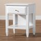 Baxton Studio Naomi and Transitional White Finished Wood 1-Drawer Bedroom Nightstand 168-10822 - alternate 5